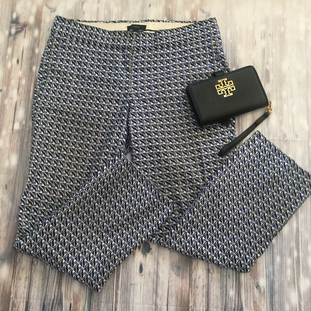 J. Crew beautiful blue pattern pants